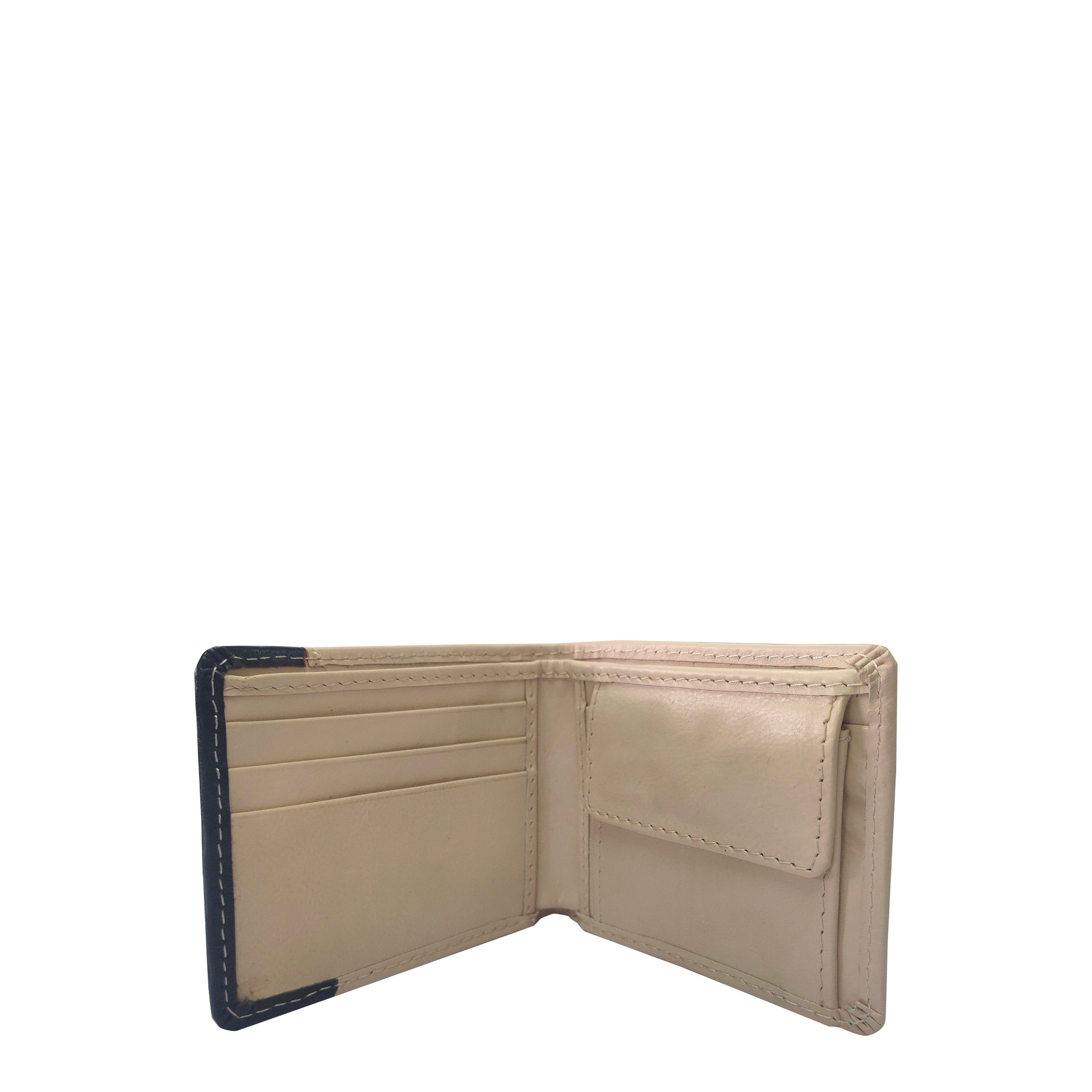 GW8 cream with black leather wallet