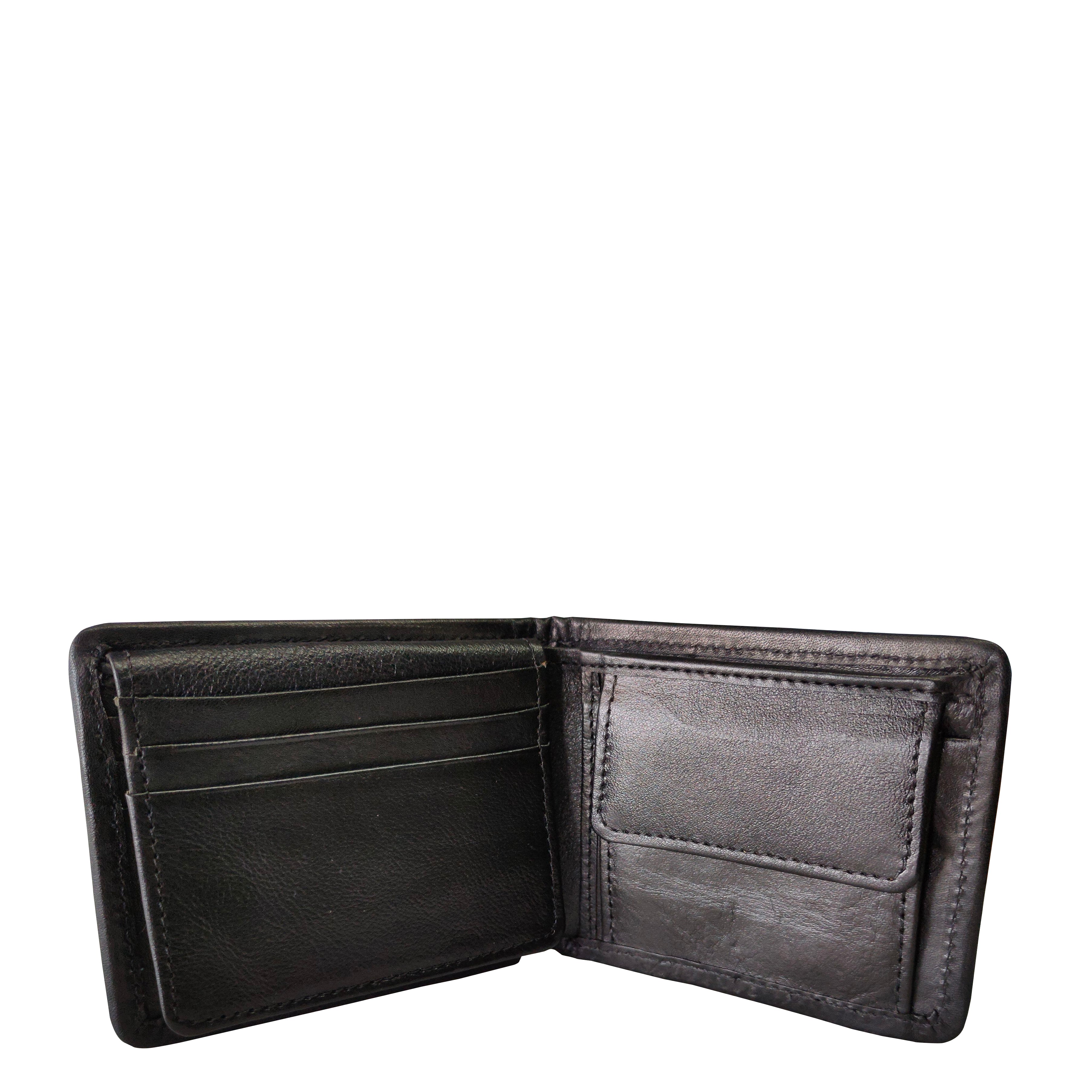 GW8  Heringbone canvas and black leather wallet