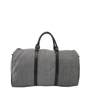 Cody duffel bag herringbone canvas and black leather
