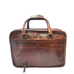 LEVINE WITH DOUBLE COMPARTMENT BURNISH DARK COGNAC