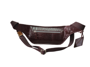 Money belt croc print brown
