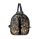 Load image into Gallery viewer, Cody travel leopard print canvas and black leather
