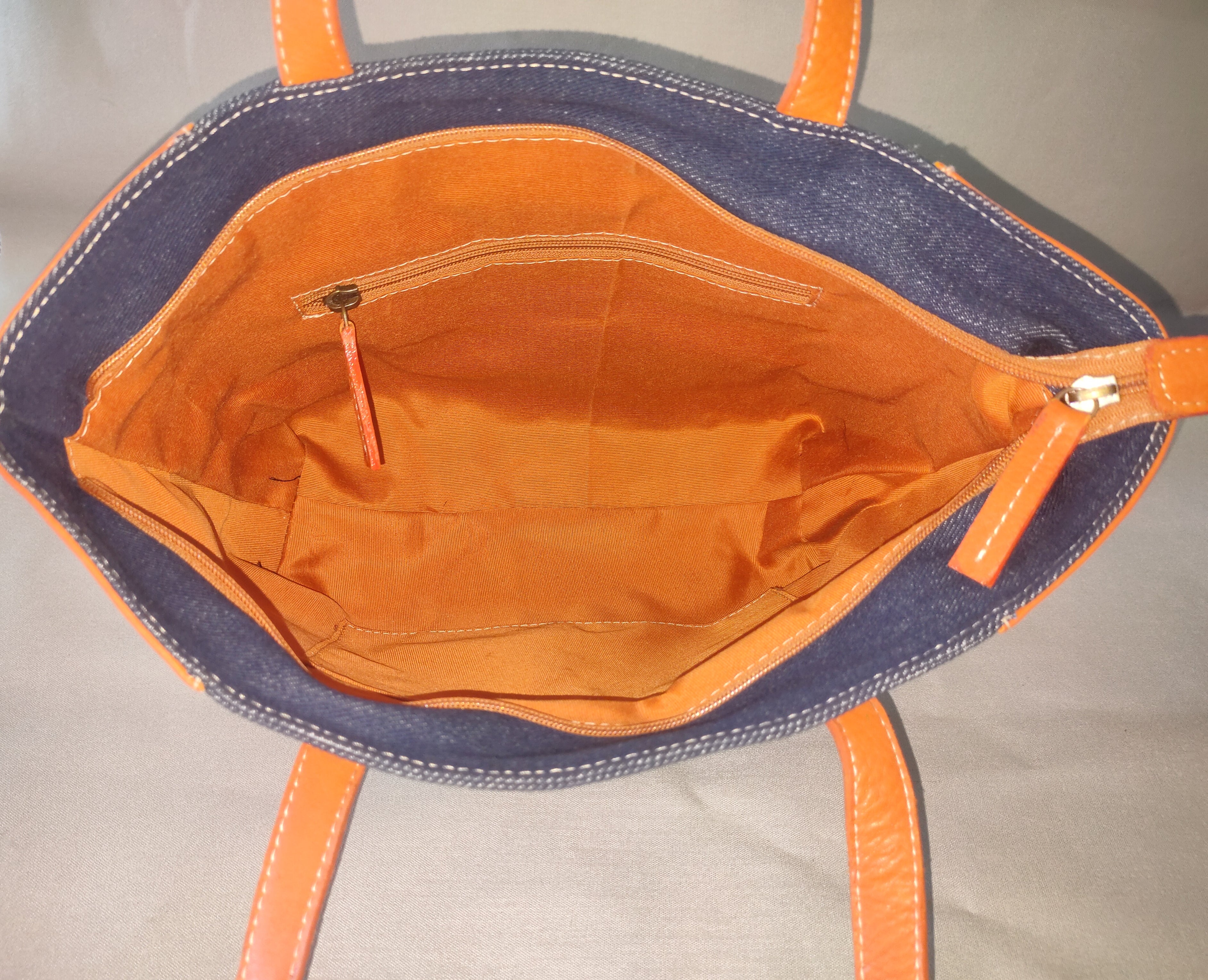 Maya ostrich print blue and denim blue  handbag